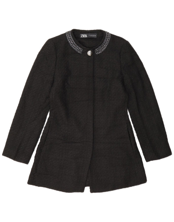 Cappotto Zara da donna UK 12 medio nero poliestere