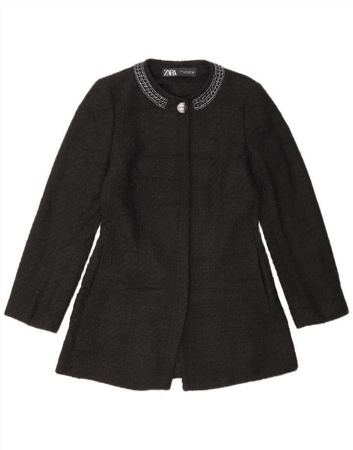 Cappotto Zara da donna UK 12 medio nero poliestere