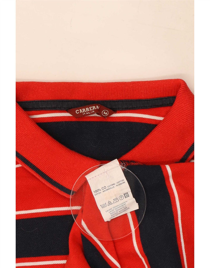 Polo da uomo Carrera in cotone a righe rosse medie