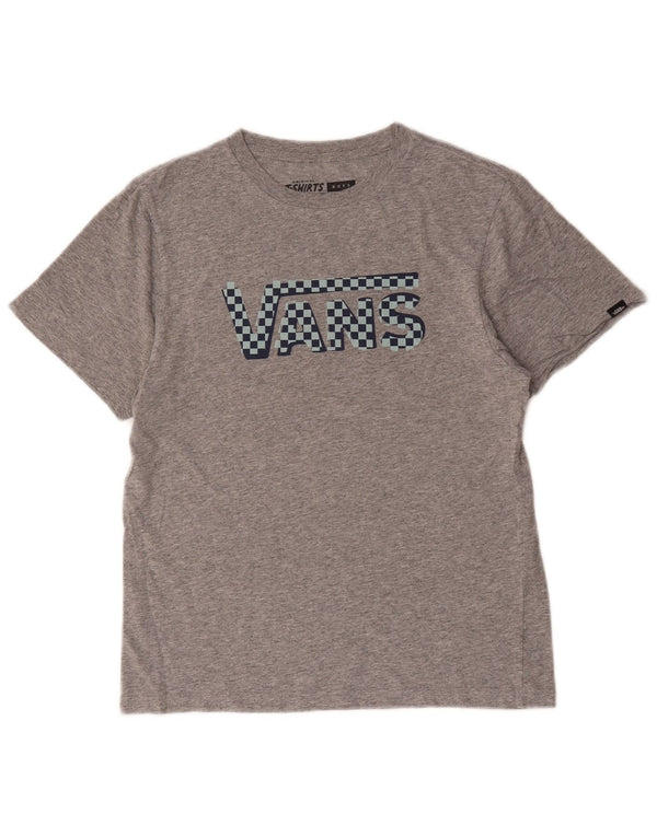 T-shirt grafica da ragazzo Vans Top 12-13 anni Large in cotone grigio