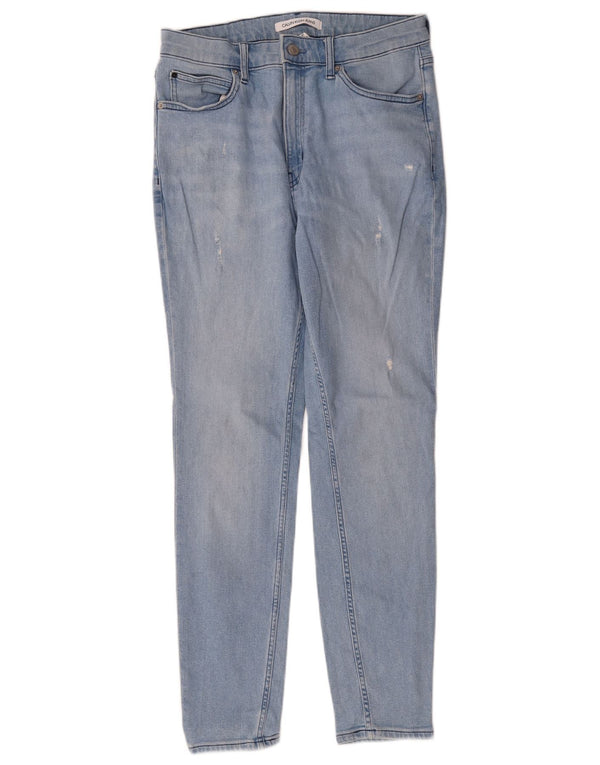 Jeans skinny invecchiati da donna Calvin Klein W30 L30 cotone blu