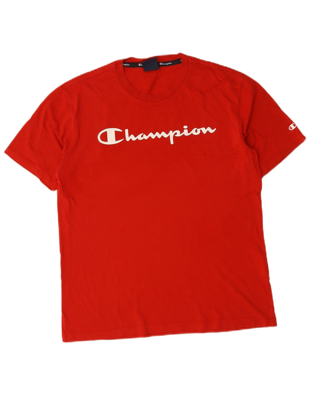 T-shirt grafica da uomo Champion Top in cotone rosso medio