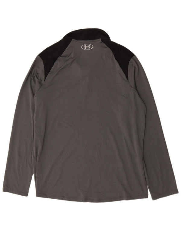 Under Armour Uomo Pullover con zip Collo della tuta Top Large Grigio Colourblock