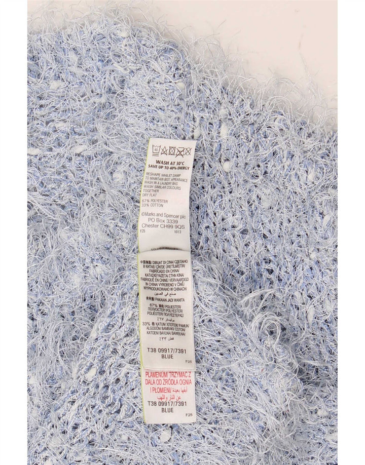 Maglione maglione girocollo da donna Marks & Spencer UK 20 2XL poliestere blu