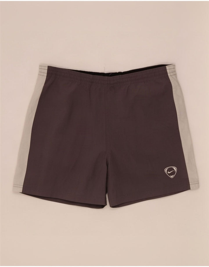 Pantaloncini sportivi Nike da uomo in poliestere color block grigio medio