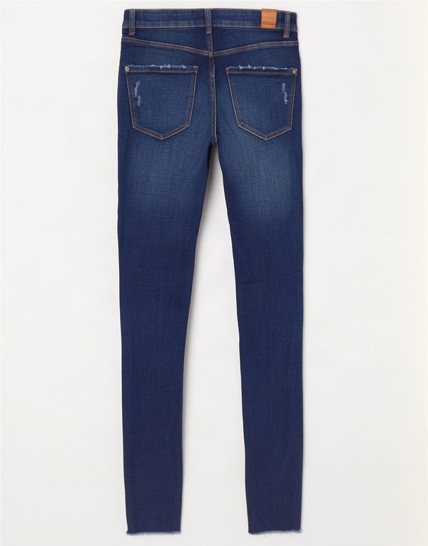 Jeans skinny effetto consumato Trafaluc da donna Zara EU 38 Small W28 L27 Blu navy