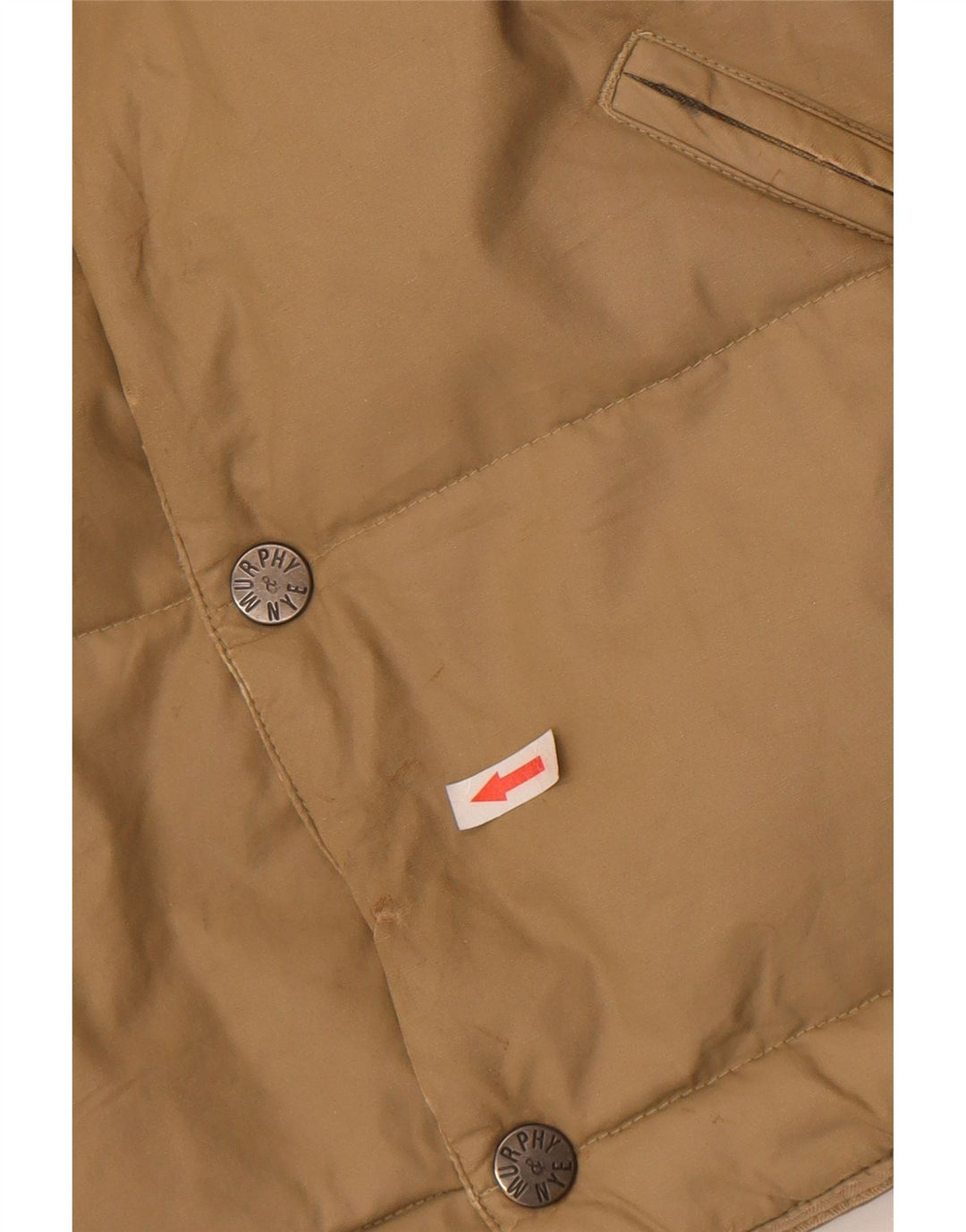 Gilet imbottito da uomo Murphy & Nye UK 36 piccolo in nylon beige