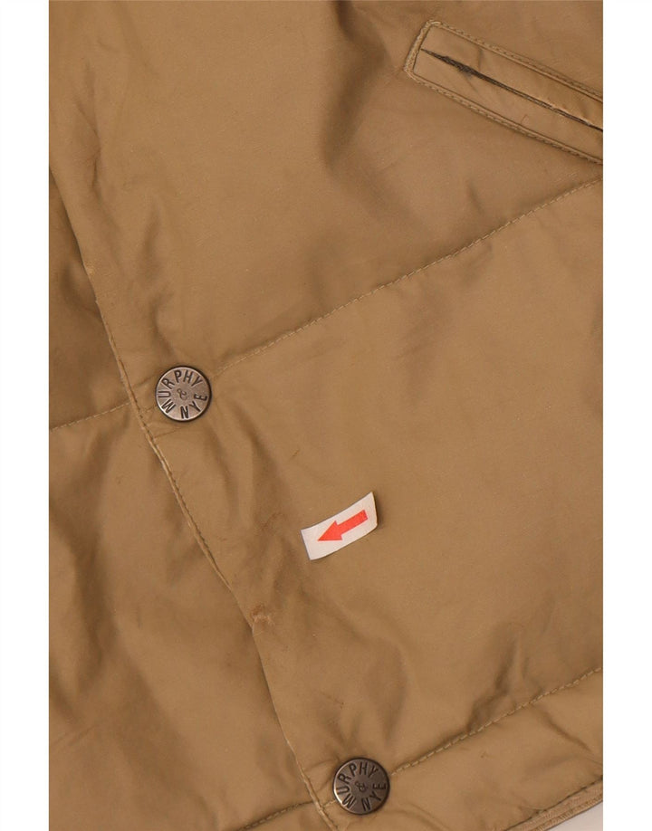 Gilet imbottito da uomo Murphy & Nye UK 36 piccolo in nylon beige