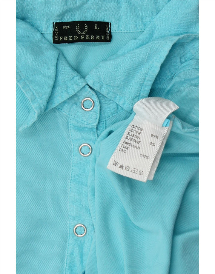 Polo da donna Fred Perry UK 14 grande in cotone blu