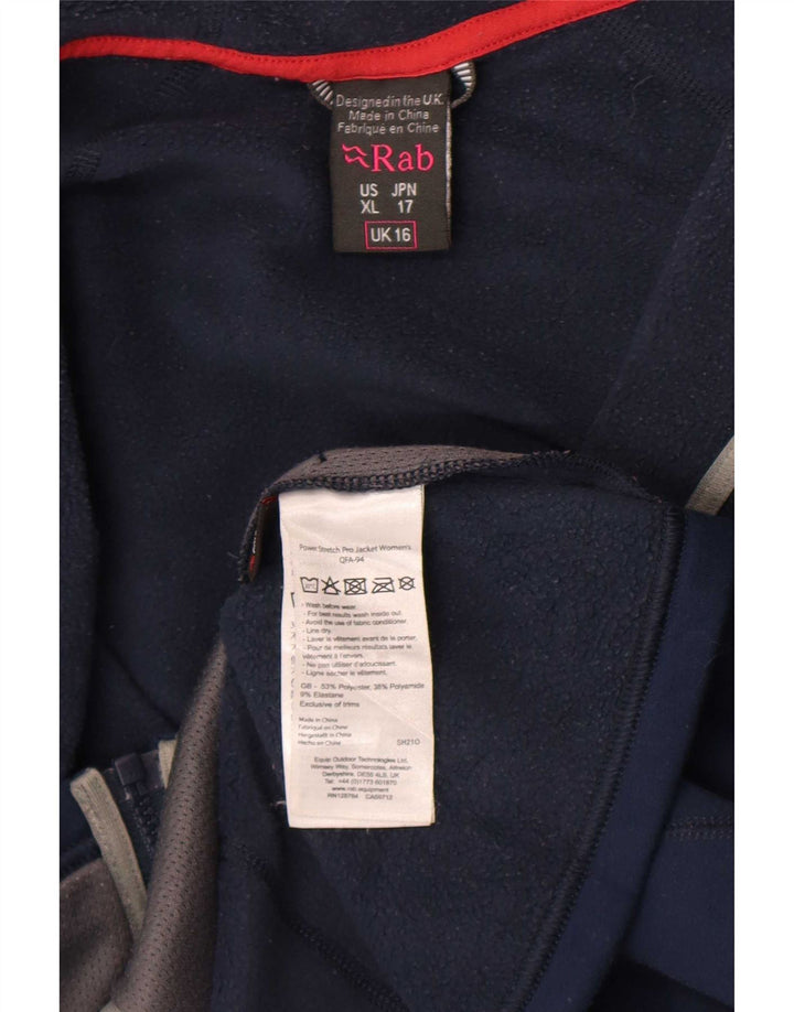 Maglione con cappuccio e zip da donna Rab UK 16 Grande poliestere blu navy