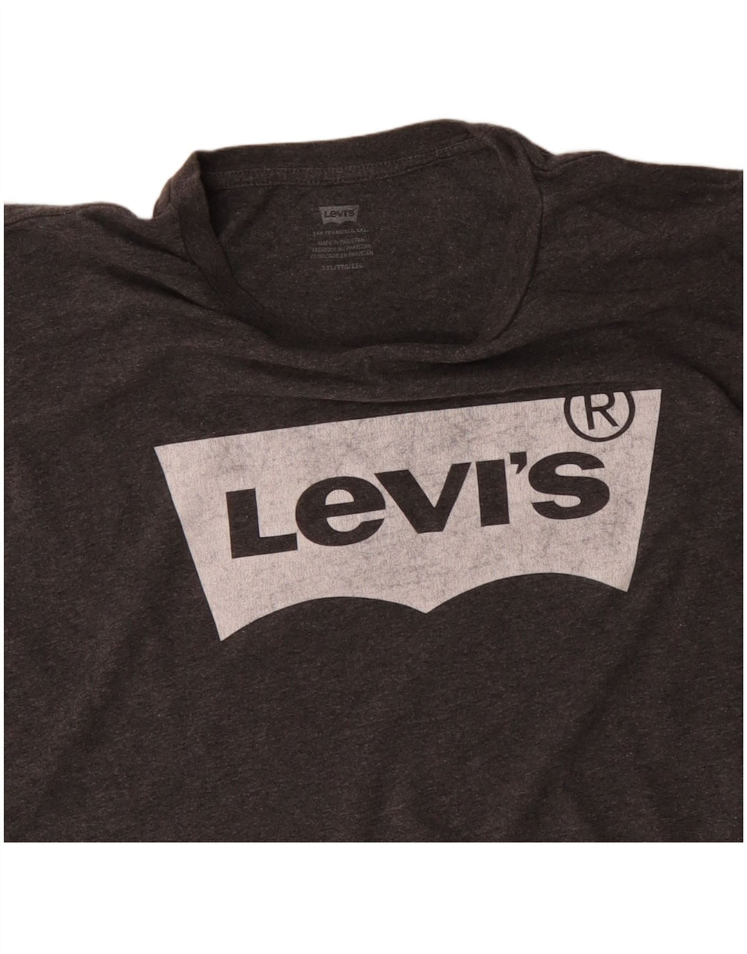 T-shirt grafica da uomo LEVI'S Top 2XL cotone grigio