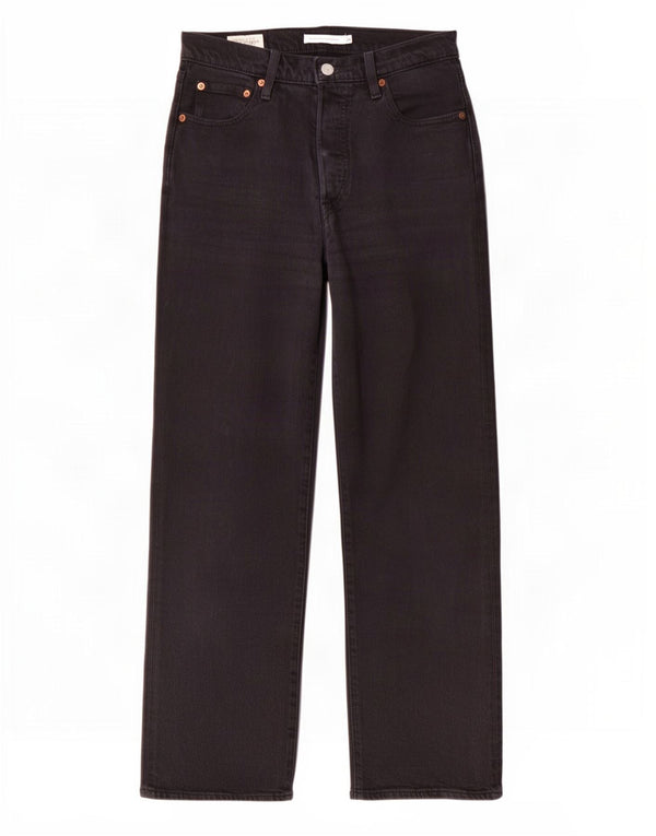 Levi's Womens Ribcage High Waist Straight Jeans W26 L27 Black Cotton
