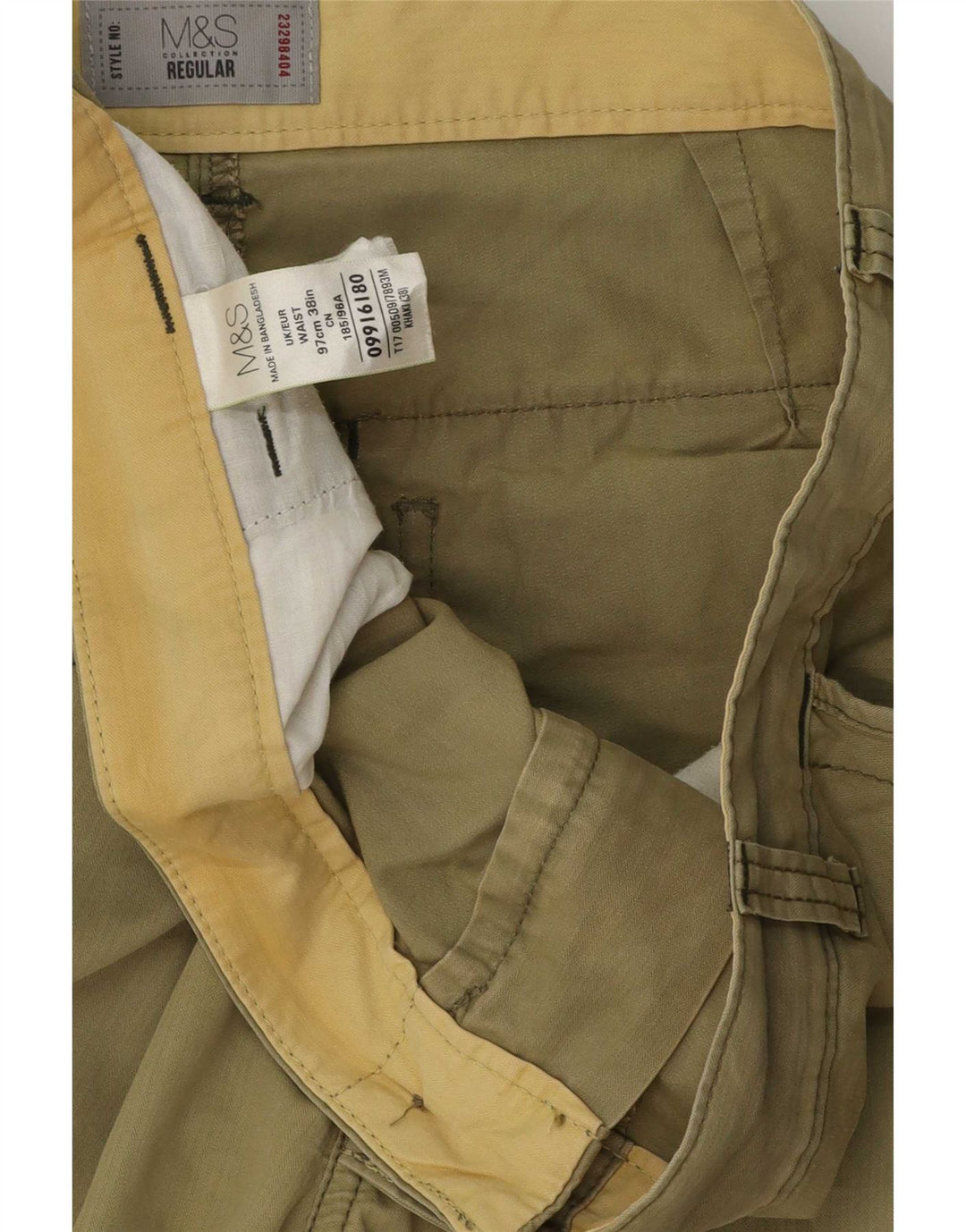 Pantaloncini cargo regolari da uomo Marks & Spencer W38 XL cotone kaki