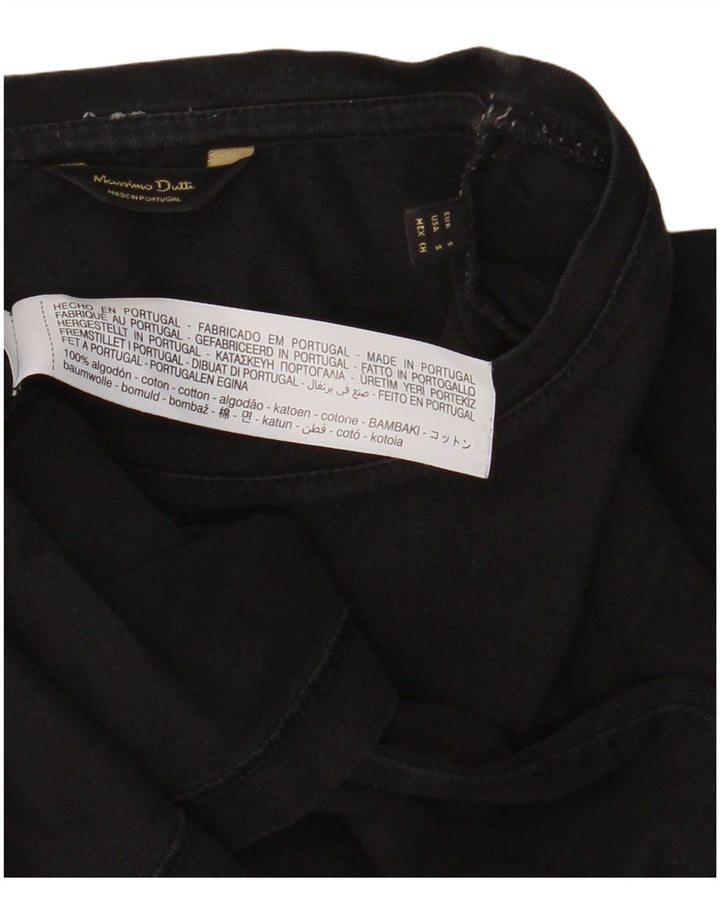 T-shirt da uomo Massimo Dutti Top Small in cotone nero