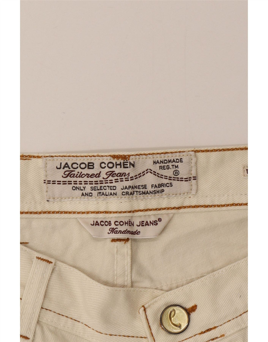 Jeans dritti da uomo Jacob Cohen W35 L34 cotone beige