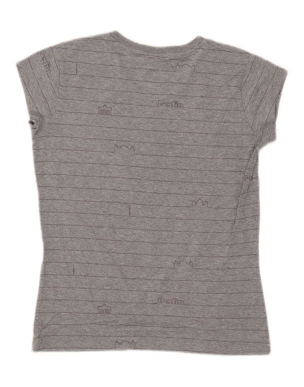 T-shirt grafica da donna Nike Top UK 14/16 a righe grandi grigie