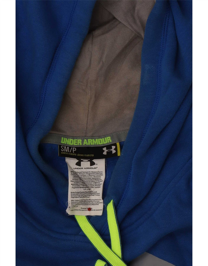 Felpa con cappuccio grafica da uomo Under Armour piccola in cotone blu