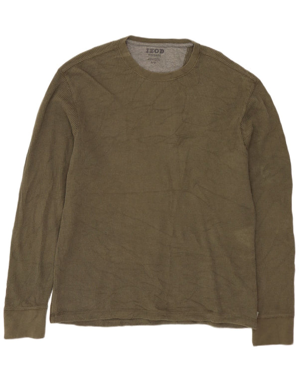 Top IZOD da uomo a maniche lunghe grande color kaki