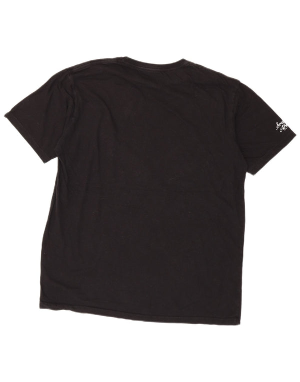 T-shirt grafica da uomo con vestibilità regolare Quiksilver, taglia grande, in cotone nero