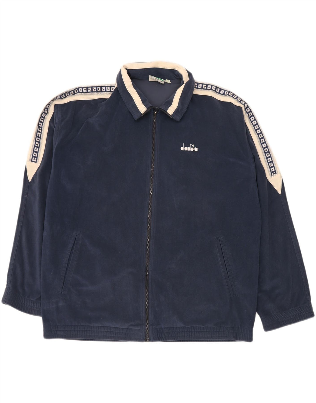 DIADORA Giacca da tuta grafica da uomo UK 44 XL Blu navy Colourblock