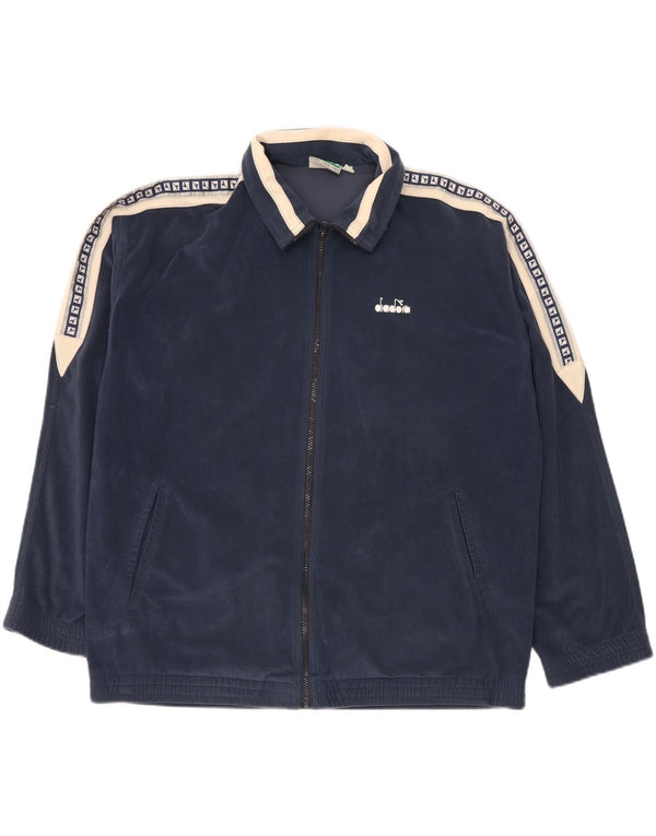 DIADORA Giacca da tuta grafica da uomo UK 44 XL Blu navy Colourblock