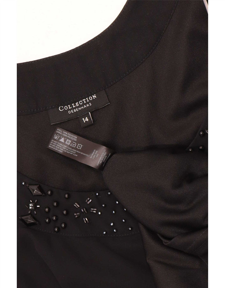 Abito a trapezio senza maniche da donna Debenhams UK 14 poliestere nero medio