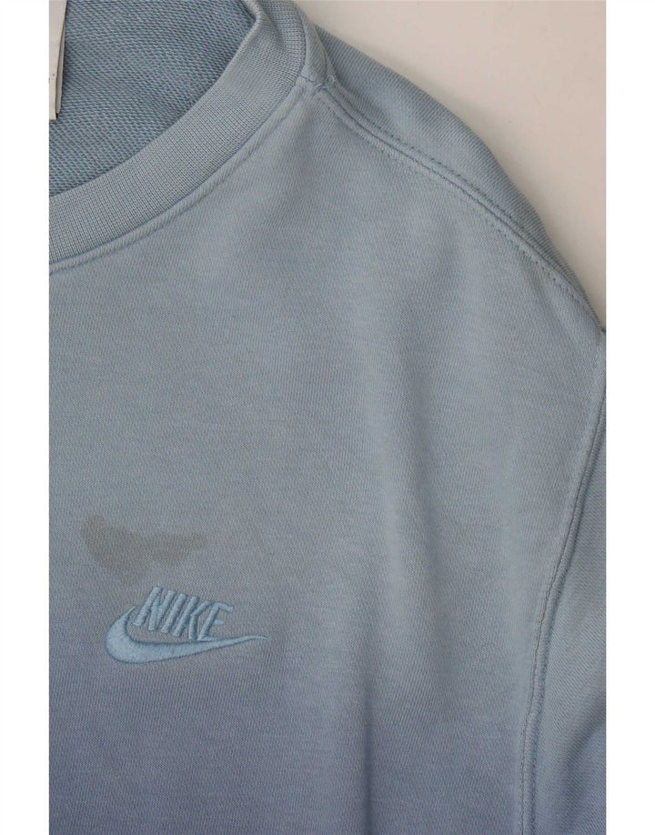 Felpa Nike da uomo in cotone tie-dye blu medio