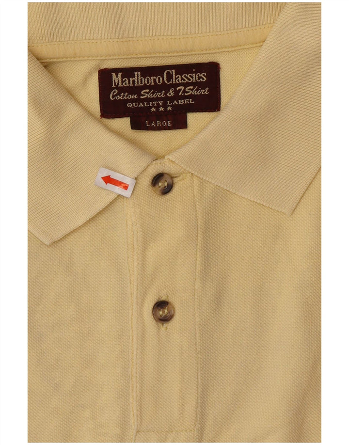 MARLBORO CLASSICS Polo da uomo grande in cotone giallo