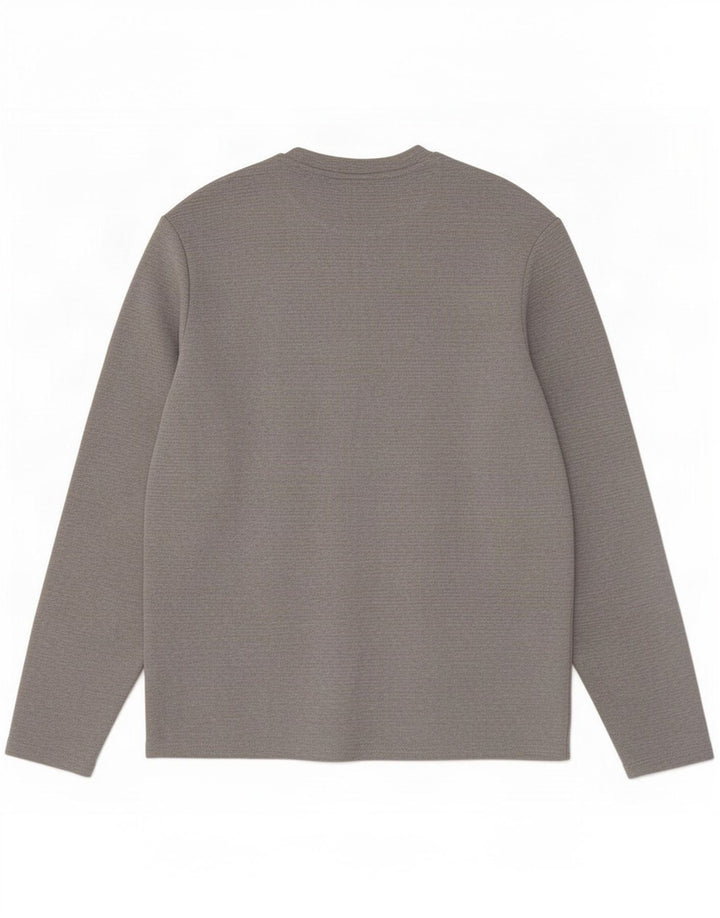 Top Zara da uomo a maniche lunghe in poliestere grigio medio