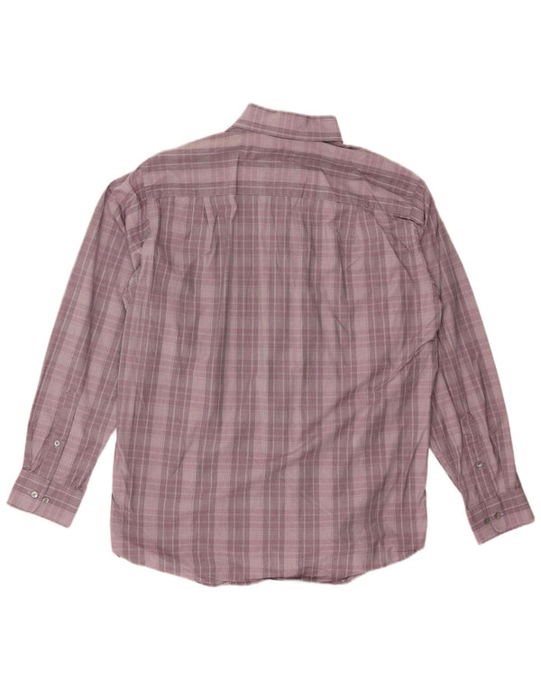 CALVIN KLEIN Camicia da uomo vestibilità regolare taglia 16 grande cotone a quadri viola