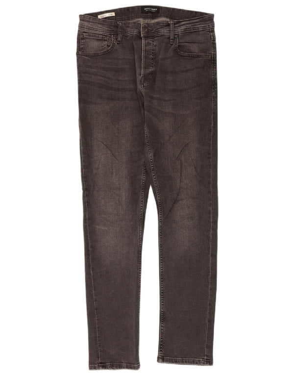 Jack & Jones Uomo GLENN Slim Jeans W32 L32 Cotone Grigio
