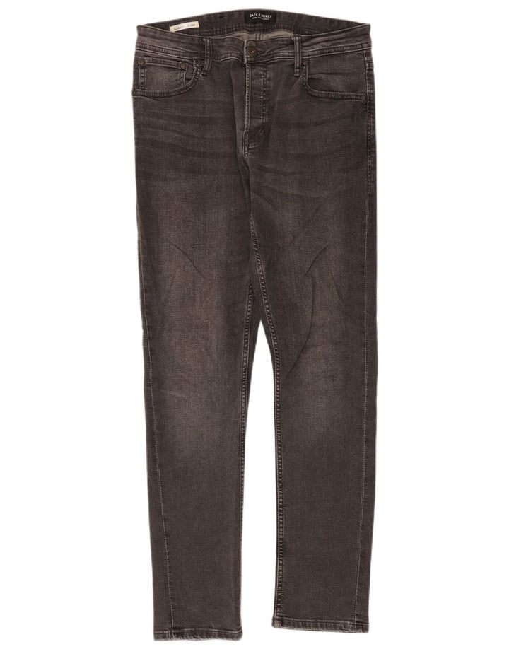 Jack & Jones Uomo GLENN Slim Jeans W32 L32 Cotone Grigio