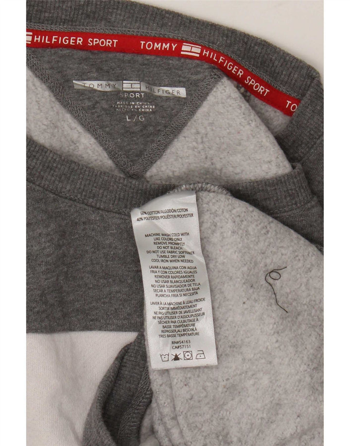 Felpa da donna Tommy Hilfiger Maglione UK 16 Large Grey Colourblock