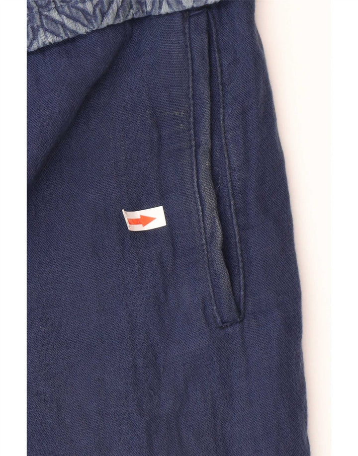 Soprabito aperto da donna Zara UK 16 grande cotone geometrico blu navy
