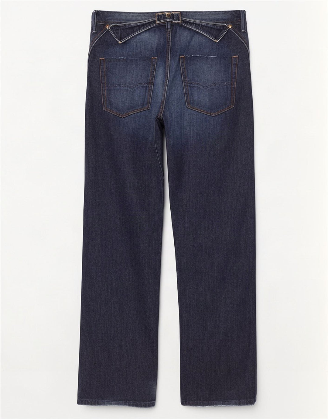 Jeans dritti invecchiati Pheyo da uomo Diesel W33 L34 cotone blu navy
