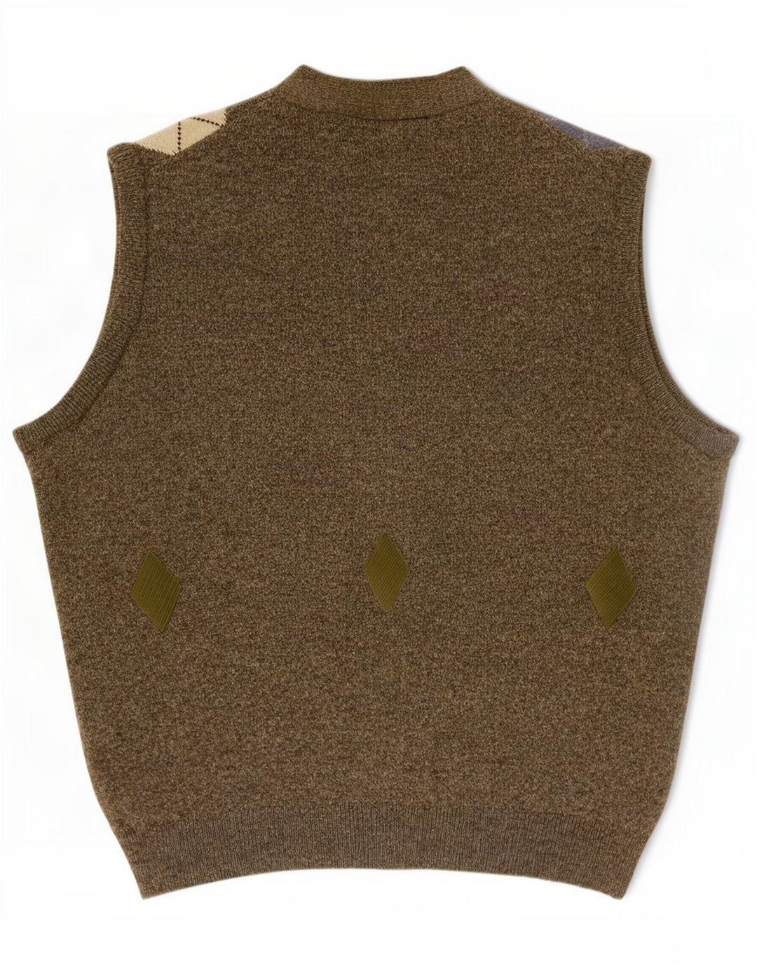 Kerry Maglione cardigan senza maniche classico da uomo XL Khaki Argyle/Diamond