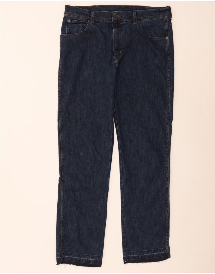Jeans dritti da uomo Wrangler vestibilità regolare W36 L32 cotone blu