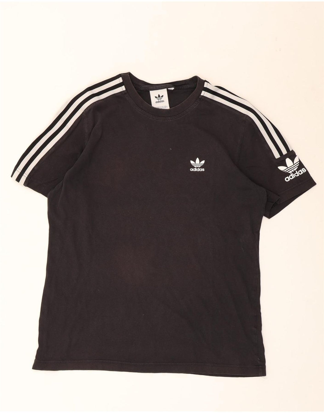 T-shirt Adidas da uomo Top media in cotone nero