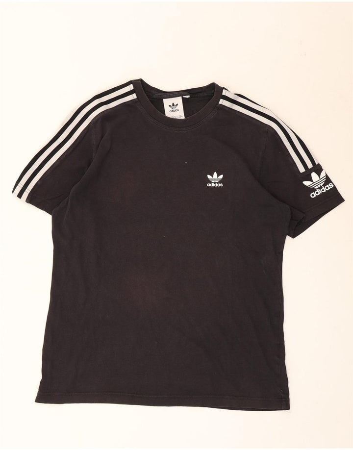 T-shirt Adidas da uomo Top media in cotone nero