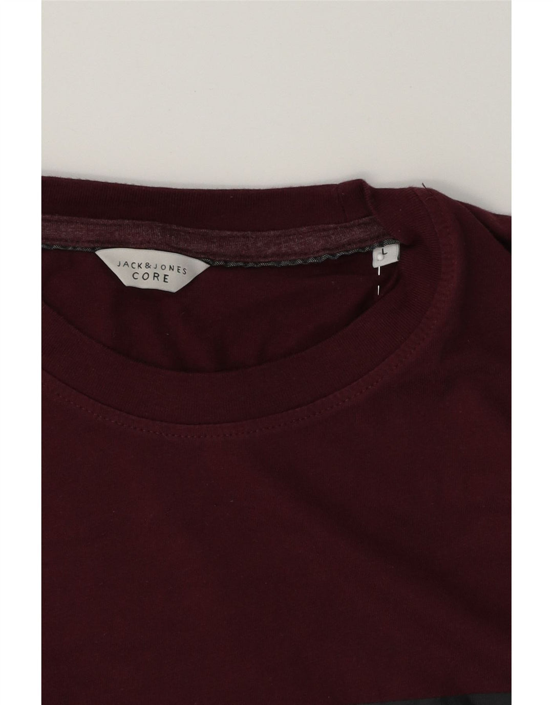 JACK & JONES Mens Core Graphic T-Shirt Top Large Maroon Cotton Vintage Jack & Jones and Second-Hand Jack & Jones from Messina Hembry 