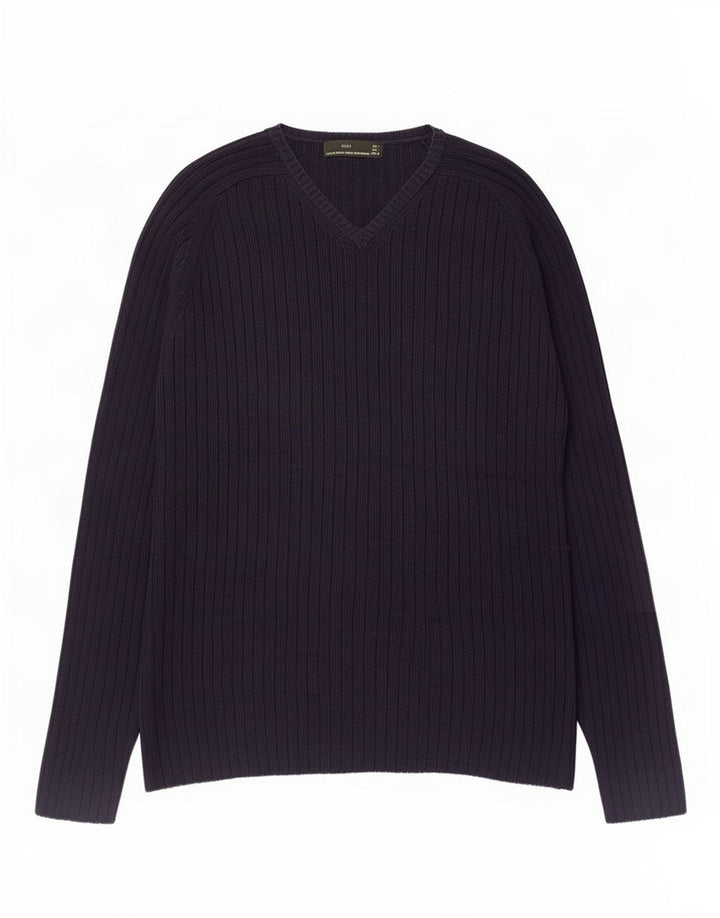 Maglione Zara da uomo con scollo a V grande blu navy