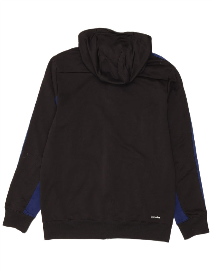 Maglione con cappuccio e zip ADIDAS Climalite da uomo, colore nero medio