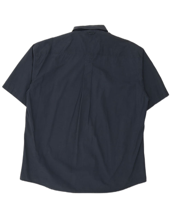 TIMBERLAND Camicia a maniche corte da uomo XL in cotone blu navy