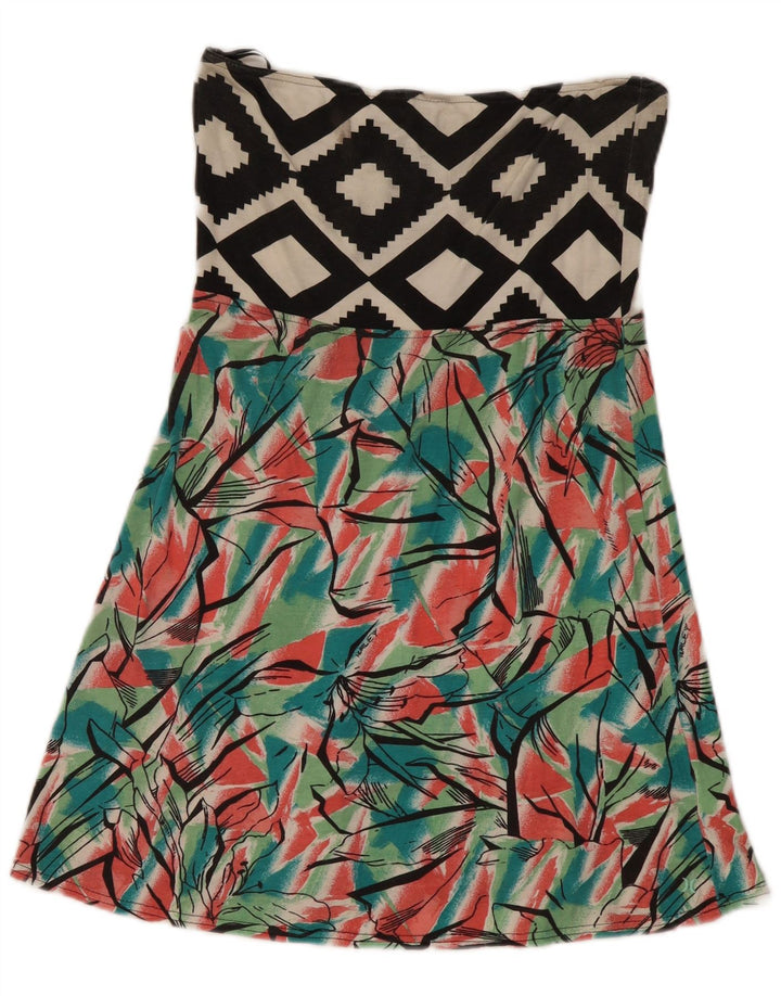 Abito senza spalline da donna Hurley UK 14 Grande cotone geometrico multicolore