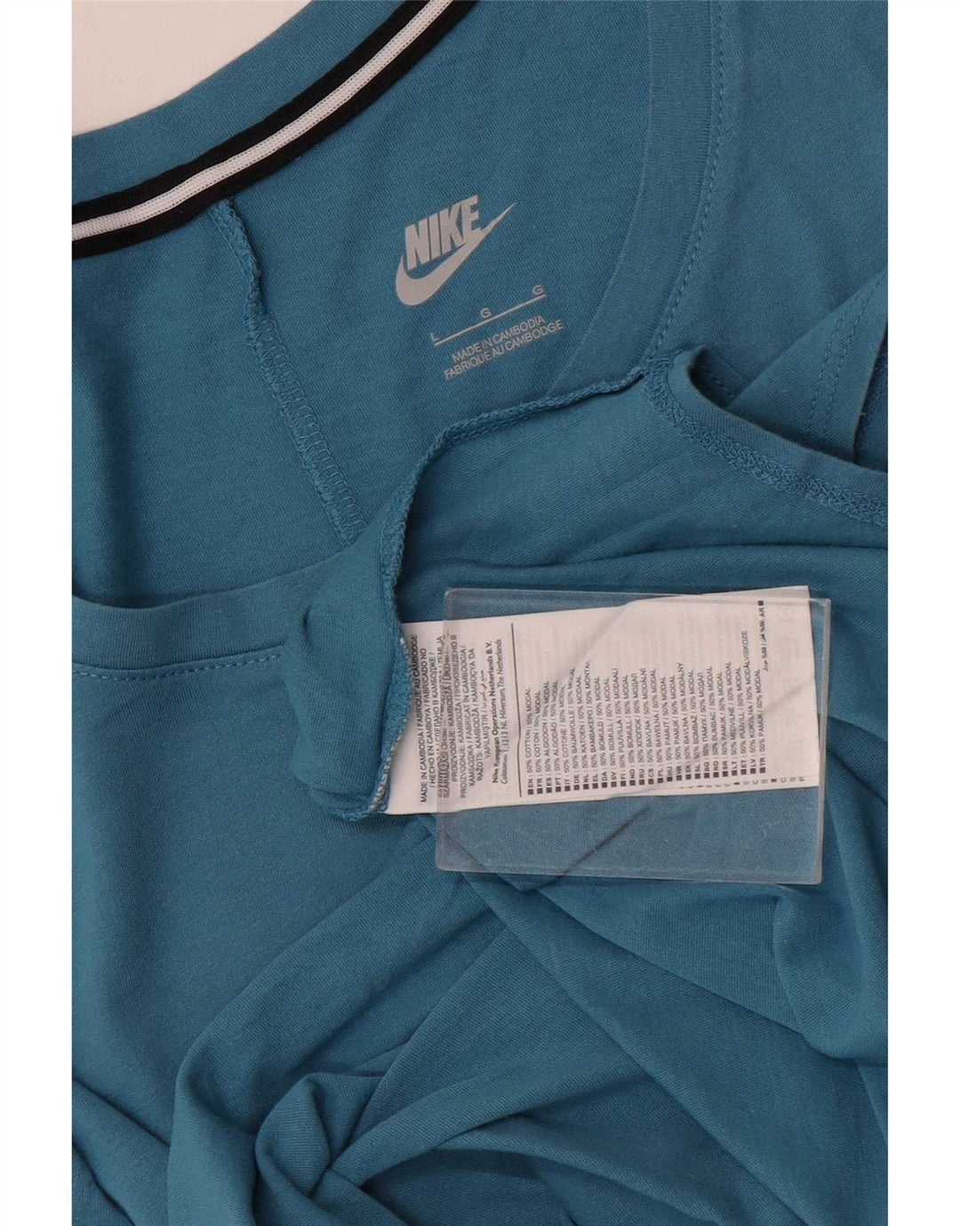 Canotta grafica oversize da donna Nike UK 14 grande cotone blu
