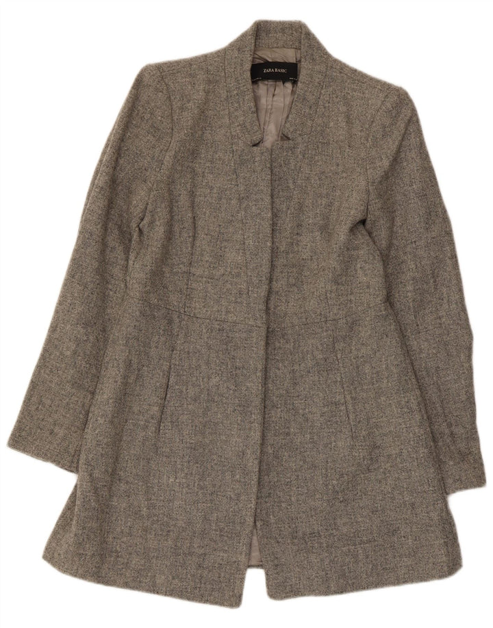 Giacca blazer lunga da donna Zara UK 12 Lana grigio medio