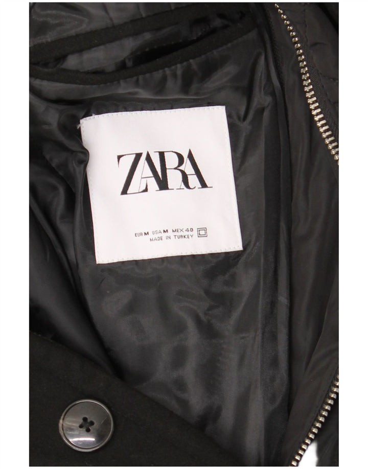 Cappotto da uomo Zara UK 38 poliestere nero medio