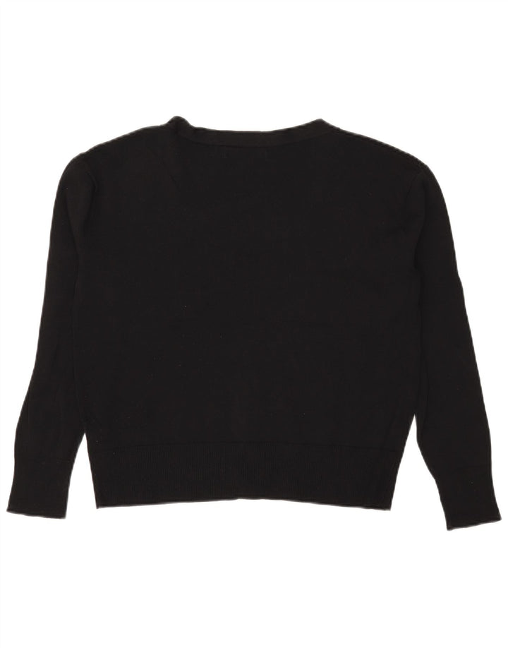 Maglione cardigan oversize corto da donna Marks & Spencer UK 8 piccolo nero