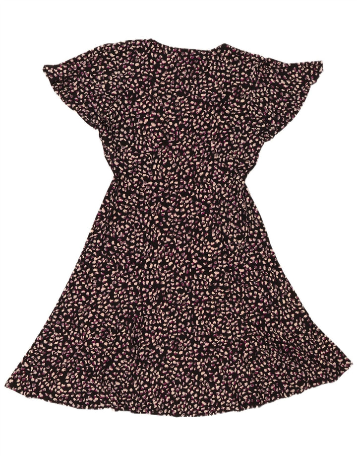 Abito a trapezio da donna Chaps UK 14 Grande poliestere maculato nero