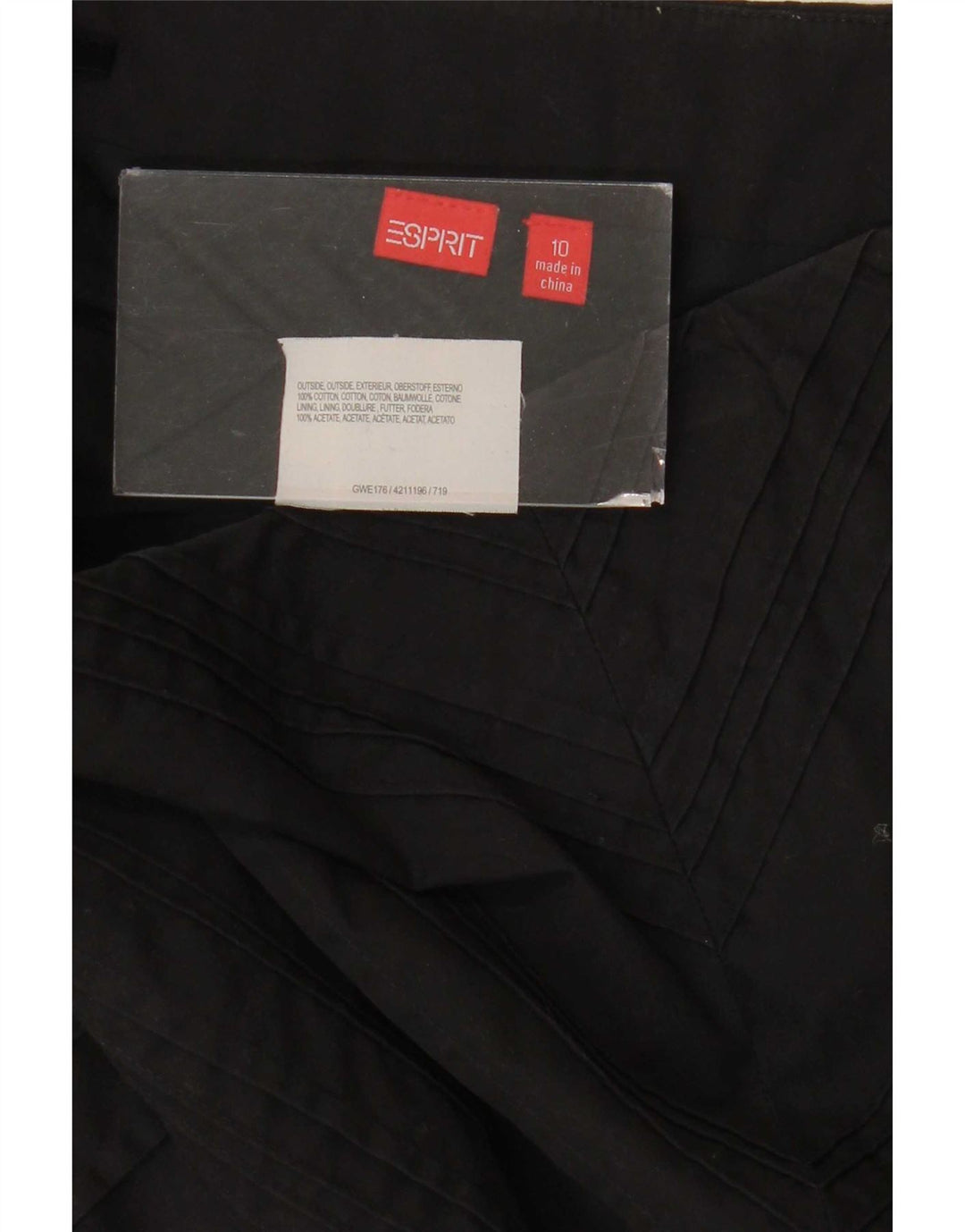 Gonna a trapezio da donna Esprit UK 10 piccola W30 cotone nero